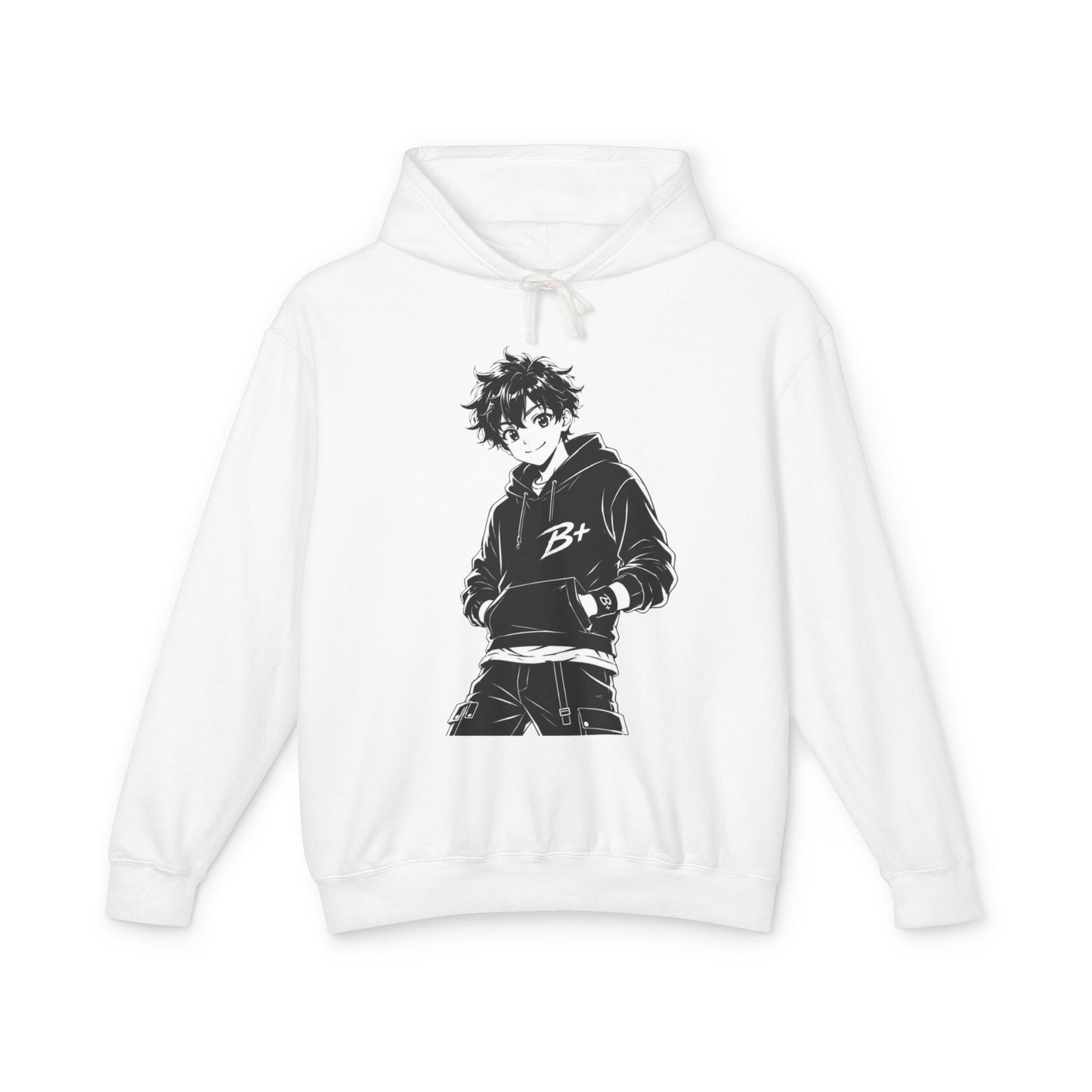 Anime Streetwear Hoodie – B+ Boy Graphic Pullover