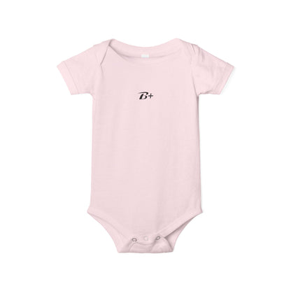 B+ Infant Bodysuit — Minimalist Baby One-Piece with Tiny Chest Graphic