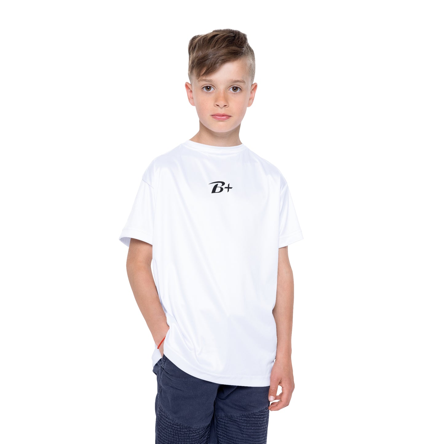 Kids Sports Jersey - B+ Minimal Athletic Tee for Boys & Girls