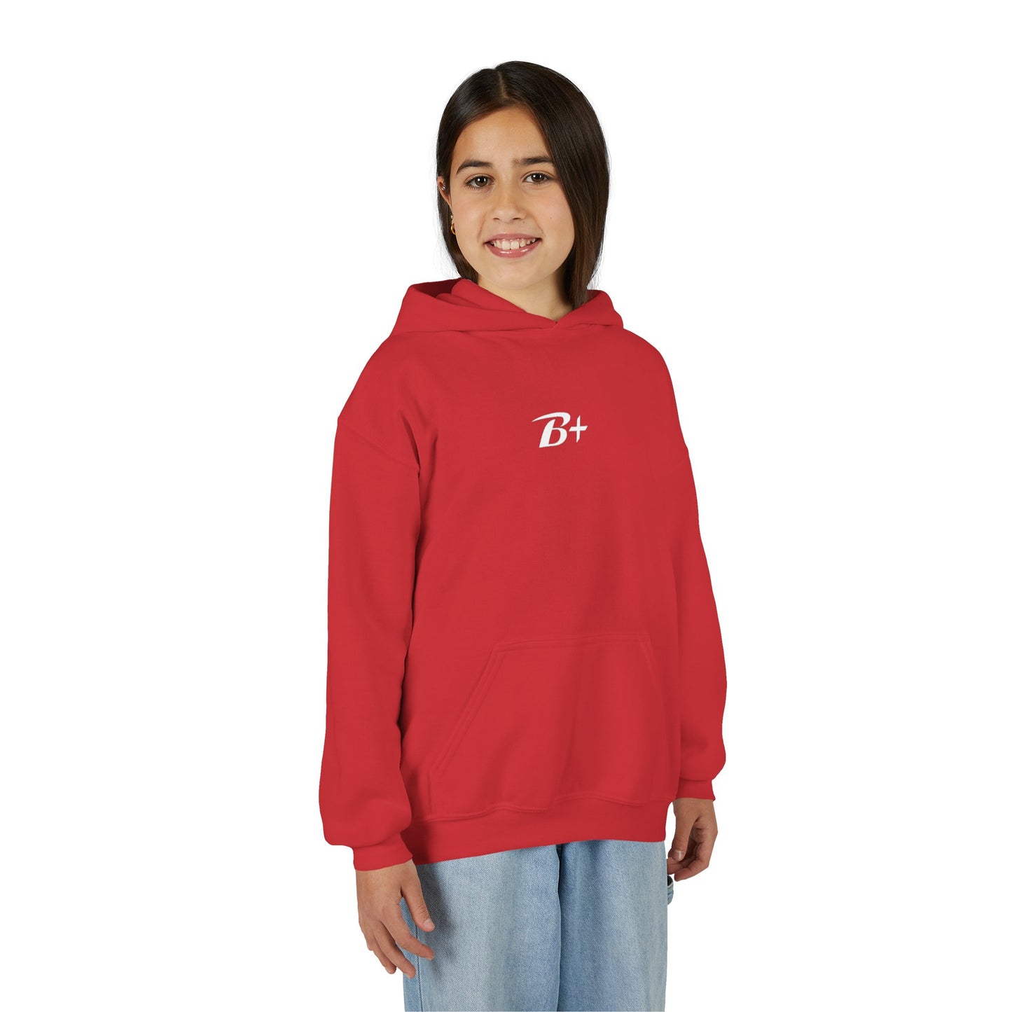 Youth Hoodie — 'B+' Minimal Grade Pride Sweatshirt