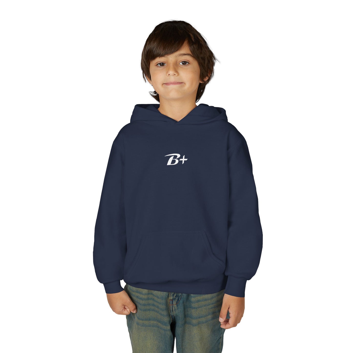 Youth Hoodie — 'B+' Minimal Grade Pride Sweatshirt