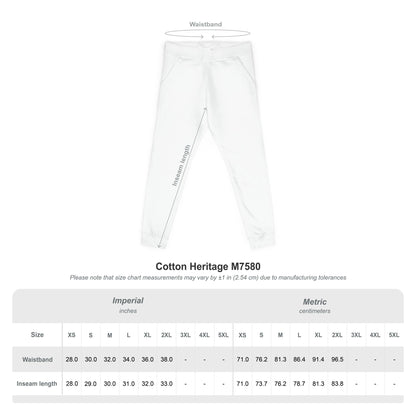 Embroidered 'B+' Fleece Sweatpants — Minimal White Joggers