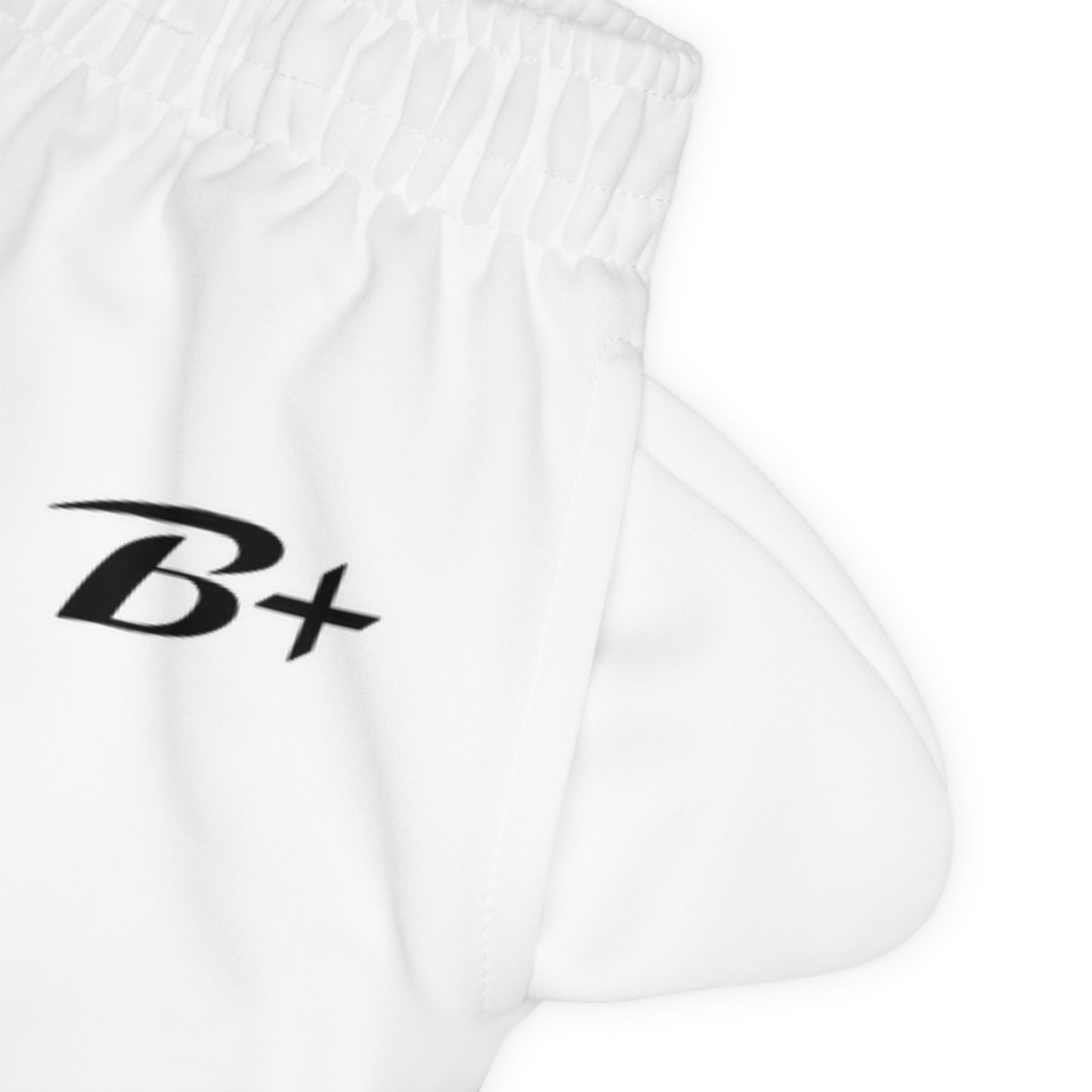 Youth White Joggers with Small "B+" Logo — Cozy Athletic Sweatpants for Kids