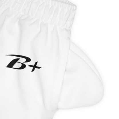 Youth White Joggers with Small "B+" Logo — Cozy Athletic Sweatpants for Kids