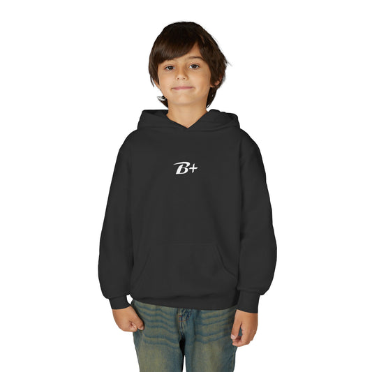 Youth Hoodie — 'B+' Minimal Grade Pride Sweatshirt