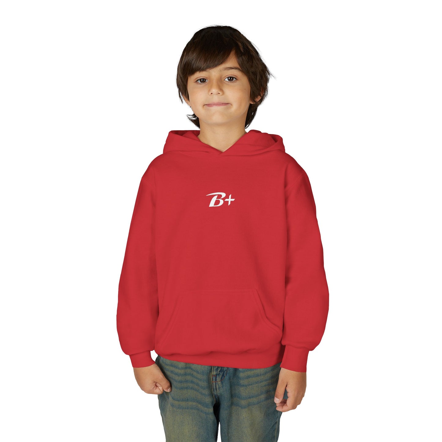 Youth Hoodie — 'B+' Minimal Grade Pride Sweatshirt