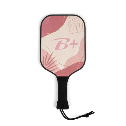 Pickleball Paddles Set – Pink Tropical "B+" Design with 2 Balls