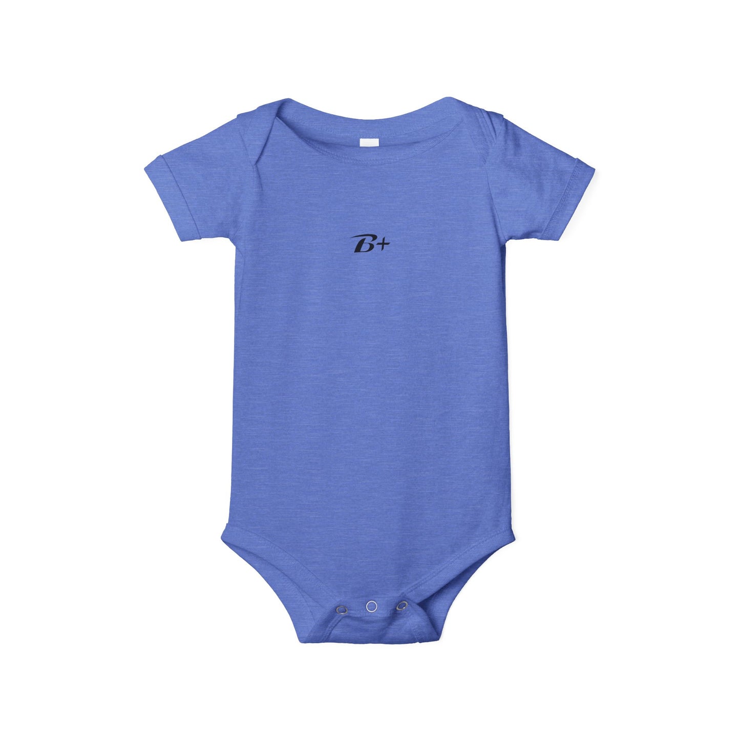 B+ Infant Bodysuit — Minimalist Baby One-Piece with Tiny Chest Graphic