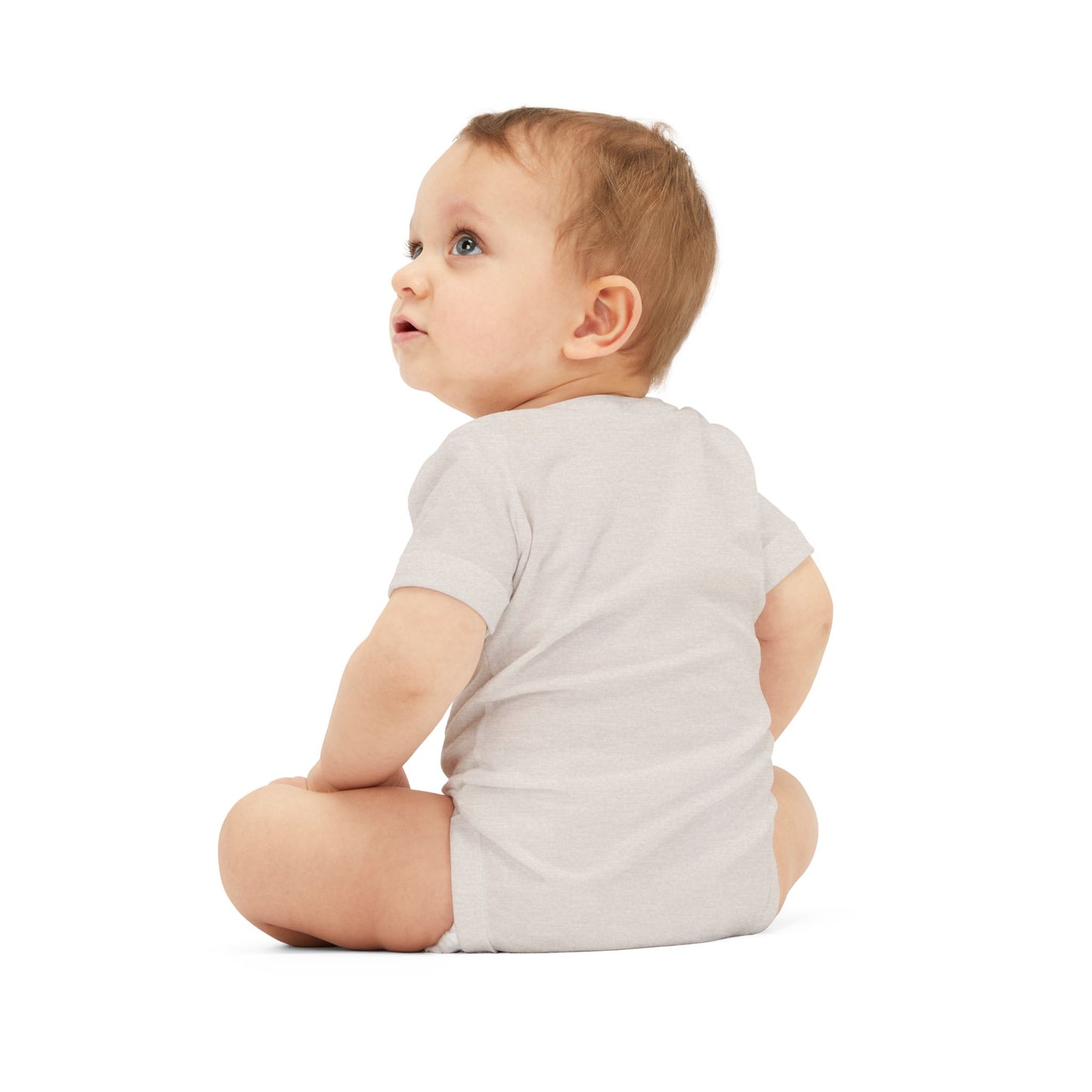 B+ Infant Bodysuit — Minimalist Baby One-Piece with Tiny Chest Graphic