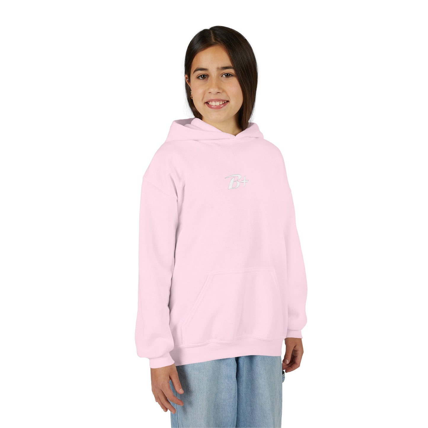 Youth Hoodie — 'B+' Minimal Grade Pride Sweatshirt