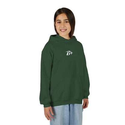 Youth Hoodie — 'B+' Minimal Grade Pride Sweatshirt