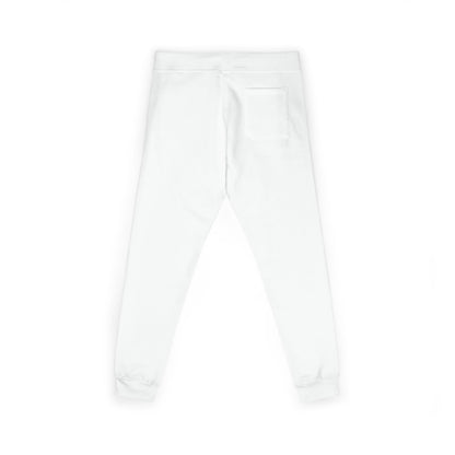Embroidered 'B+' Fleece Sweatpants — Minimal White Joggers