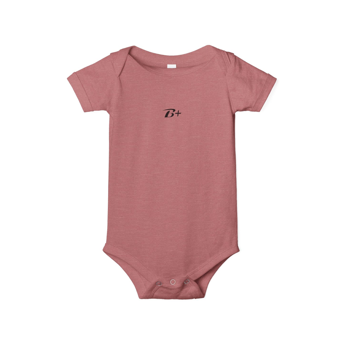 B+ Infant Bodysuit — Minimalist Baby One-Piece with Tiny Chest Graphic