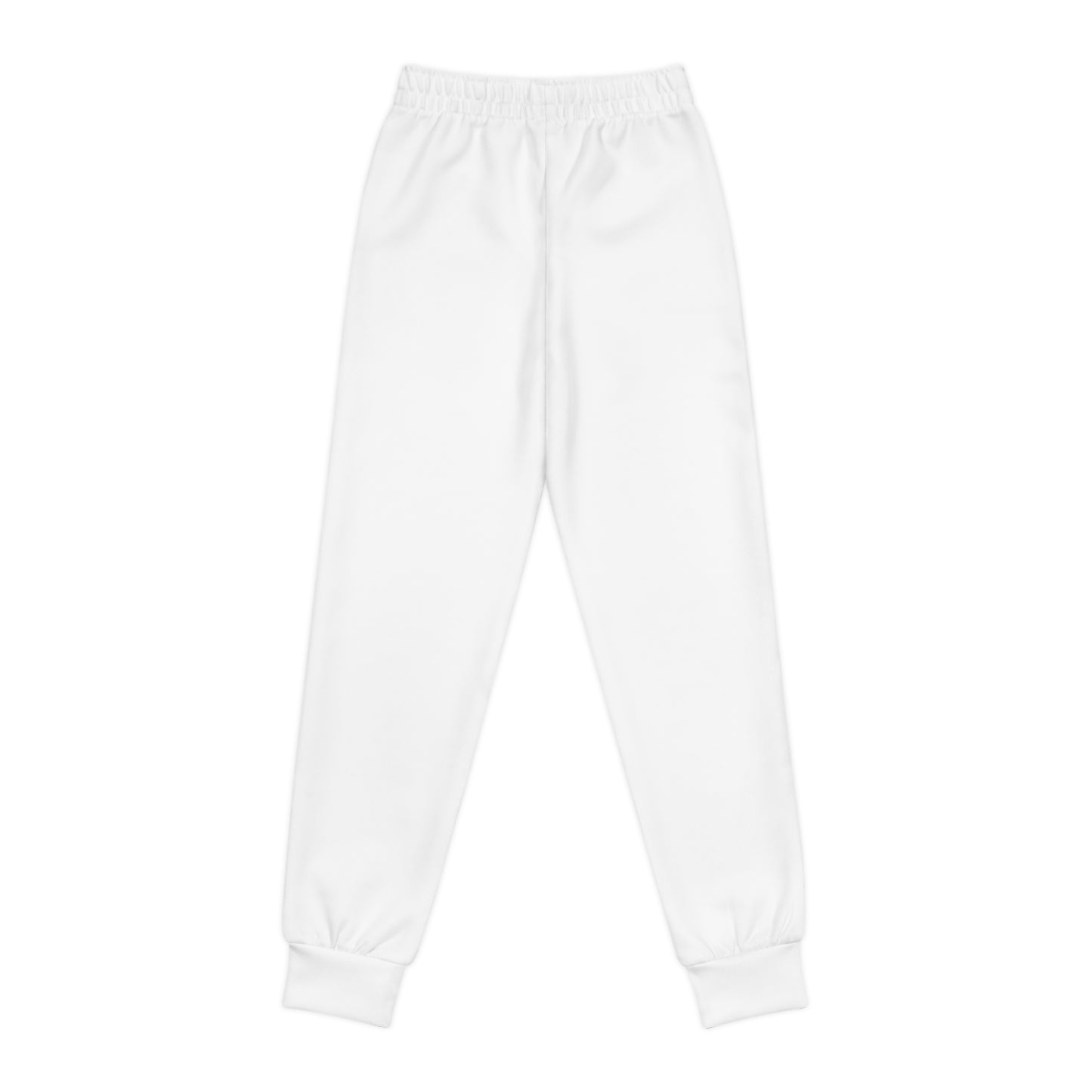 Youth White Joggers with Small "B+" Logo — Cozy Athletic Sweatpants for Kids