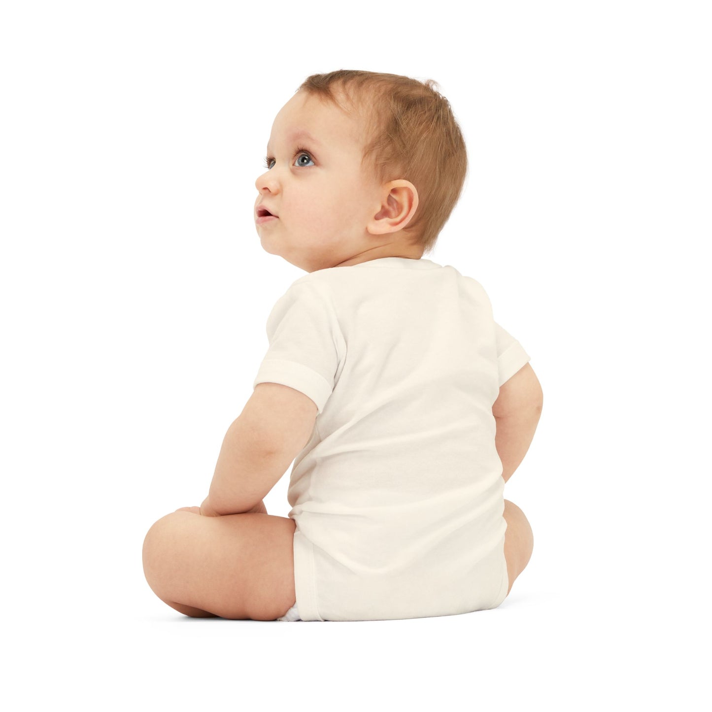 B+ Infant Bodysuit — Minimalist Baby One-Piece with Tiny Chest Graphic