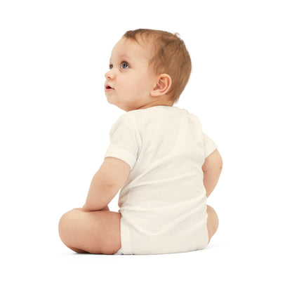 B+ Infant Bodysuit — Minimalist Baby One-Piece with Tiny Chest Graphic