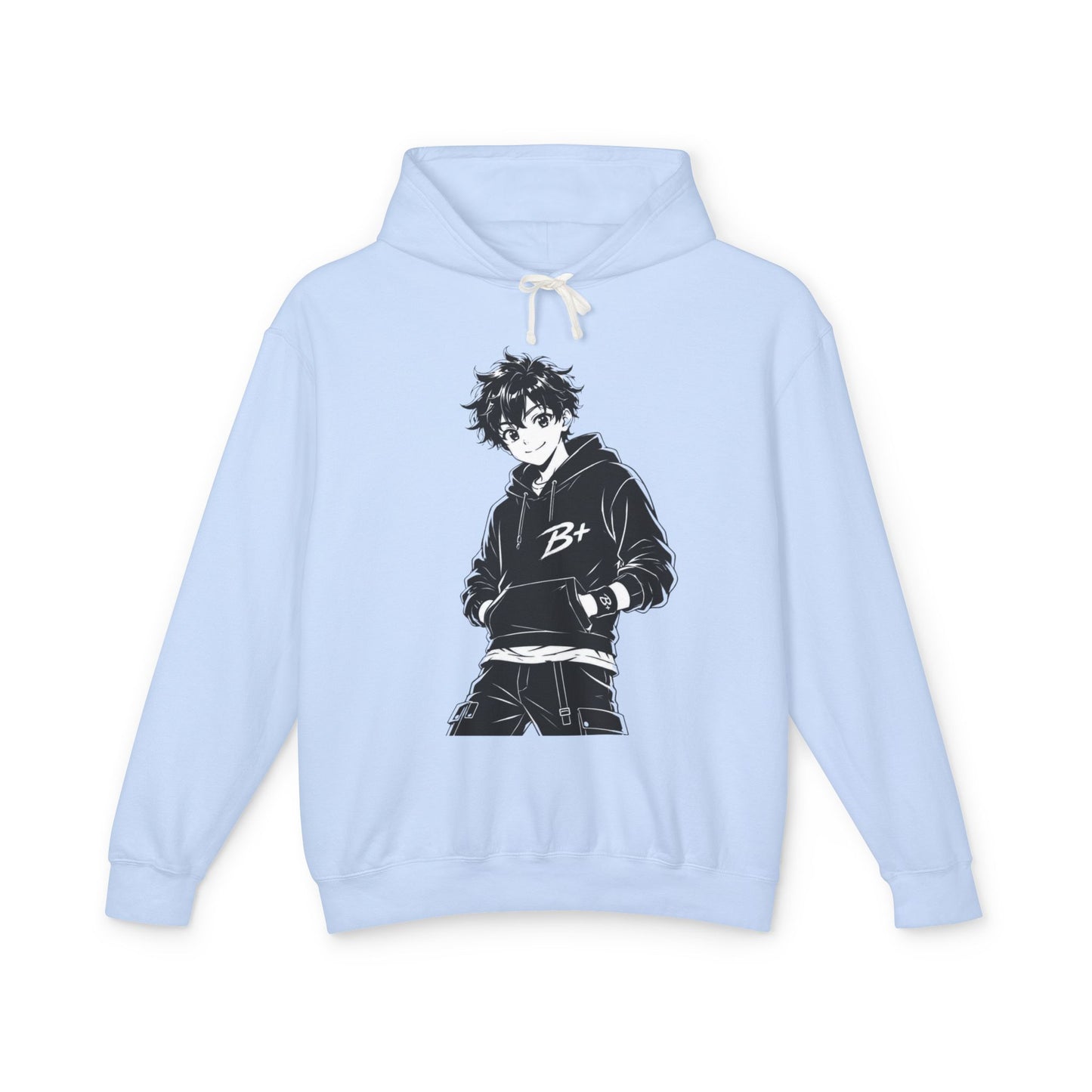 Anime Streetwear Hoodie – B+ Boy Graphic Pullover