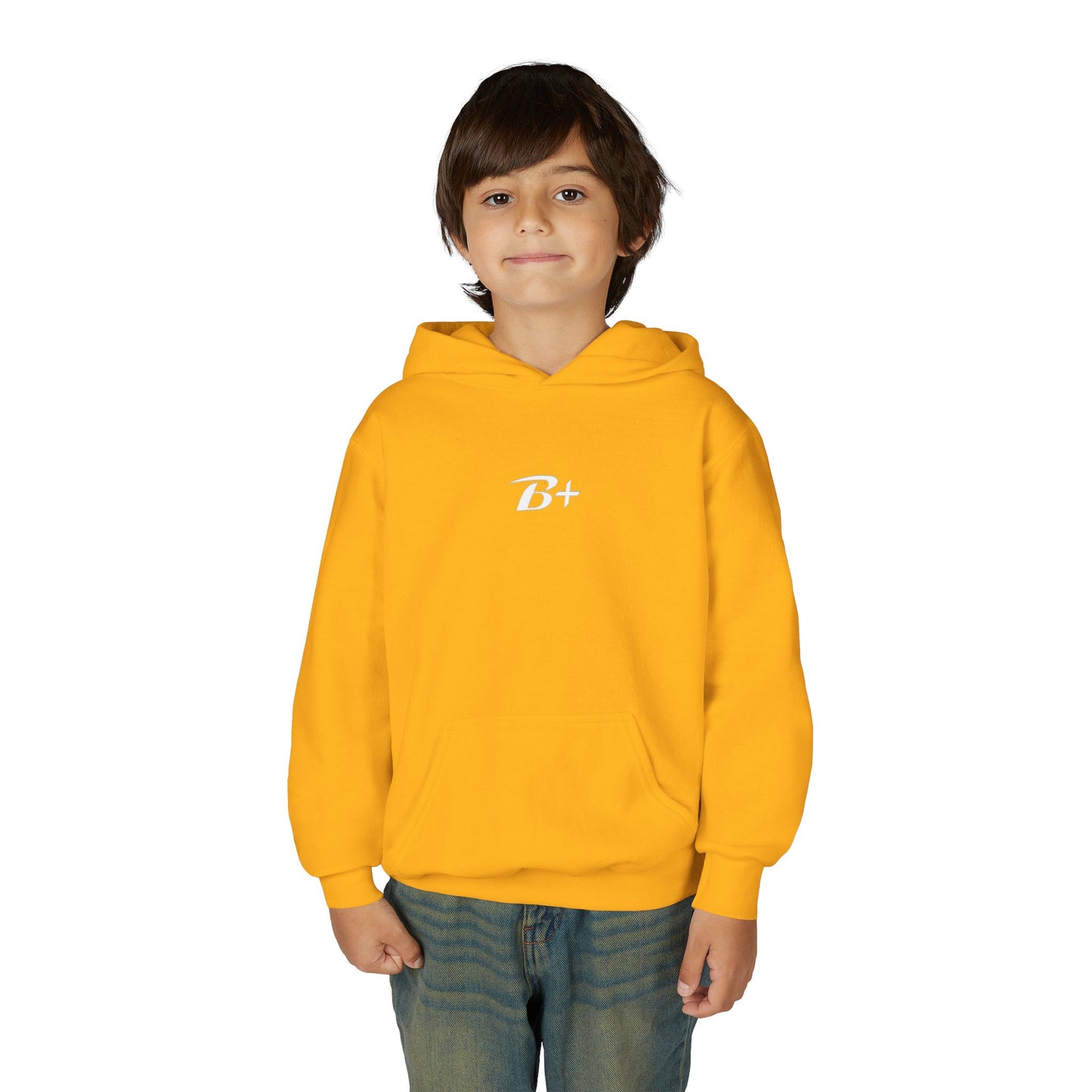 Youth Hoodie — 'B+' Minimal Grade Pride Sweatshirt