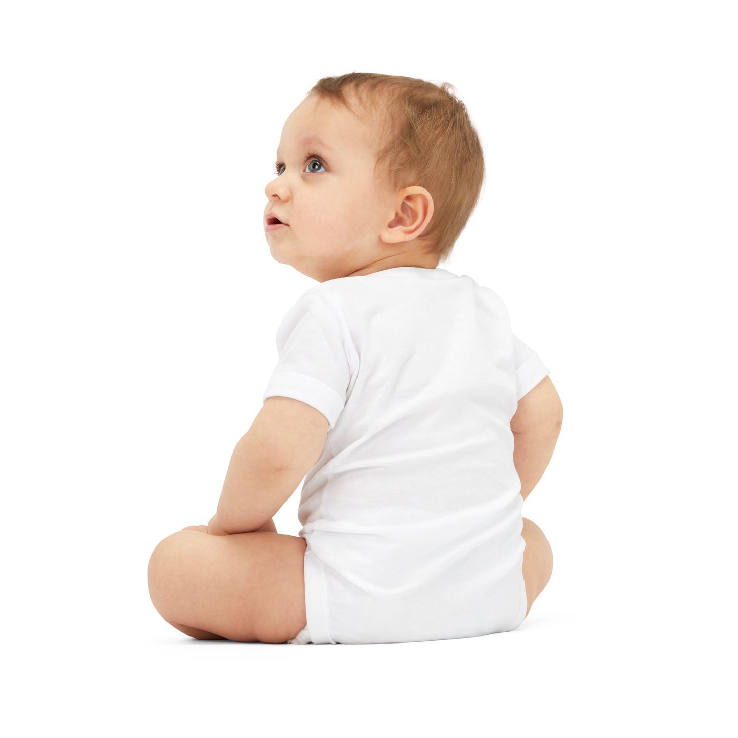 B+ Infant Bodysuit — Minimalist Baby One-Piece with Tiny Chest Graphic