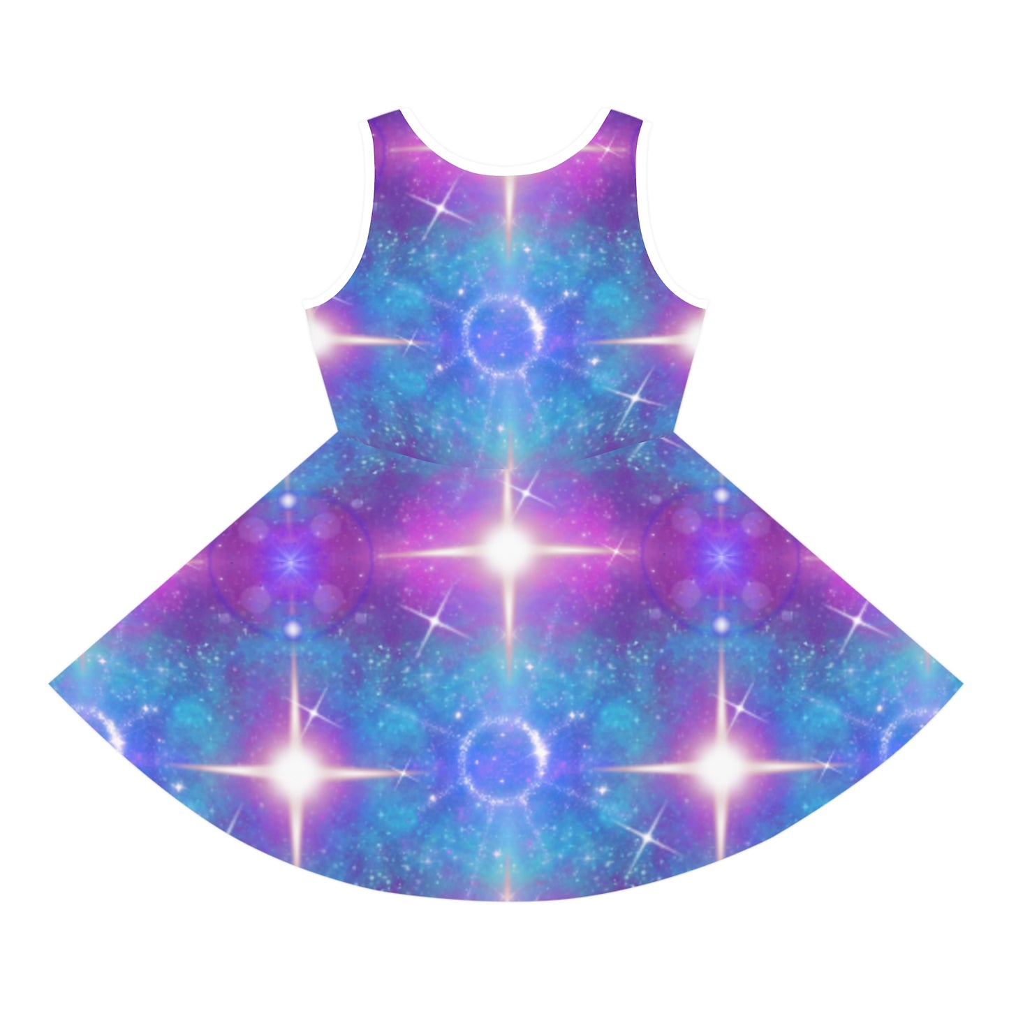 Girls' Galaxy Sparkle Sundress — Cosmic Purple Blue Star Print