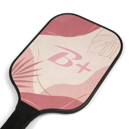 Pickleball Paddles Set – Pink Tropical "B+" Design with 2 Balls