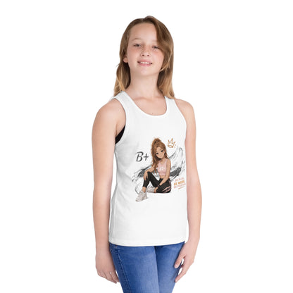Kid's Tank Top – 'Be More, Be Positive' Girl Graphic Jersey Tank
