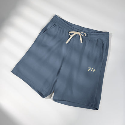 Fleece Sweat Shorts – Minimal "B+" Embroidered Lounge Shorts