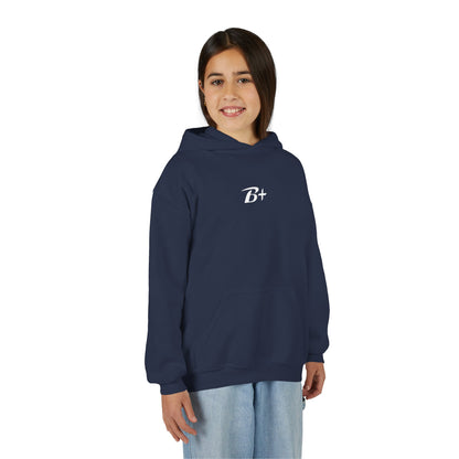 Youth Hoodie — 'B+' Minimal Grade Pride Sweatshirt