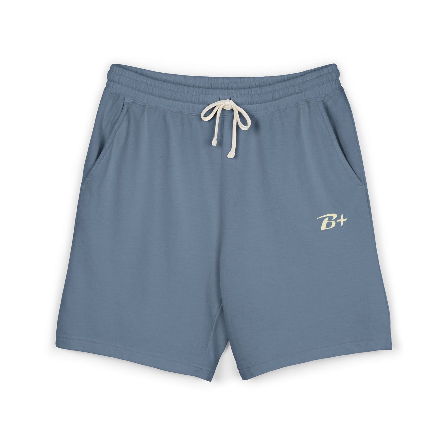Fleece Sweat Shorts – Minimal "B+" Embroidered Lounge Shorts