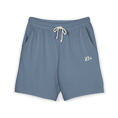 Fleece Sweat Shorts – Minimal "B+" Embroidered Lounge Shorts