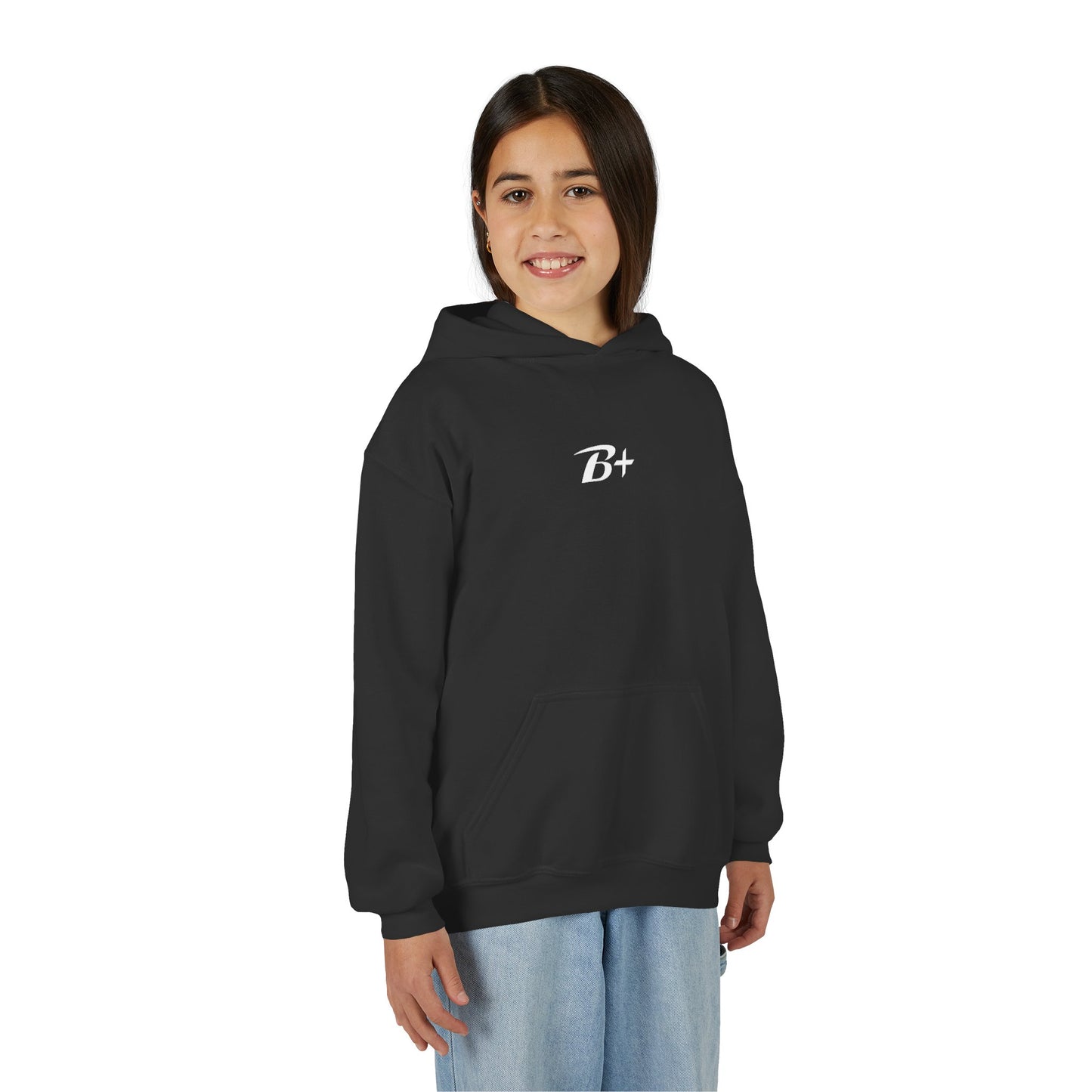 Youth Hoodie — 'B+' Minimal Grade Pride Sweatshirt