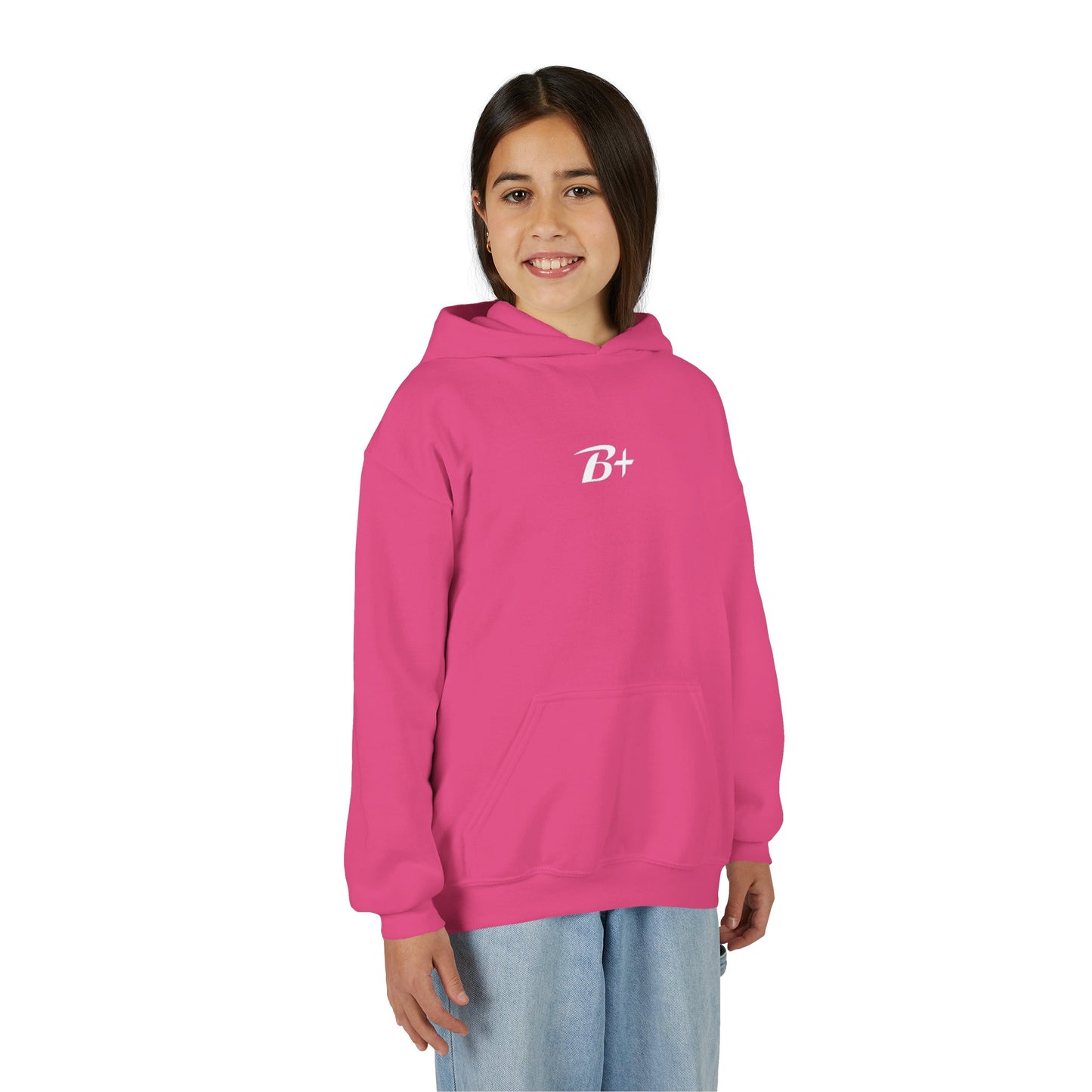 Youth Hoodie — 'B+' Minimal Grade Pride Sweatshirt