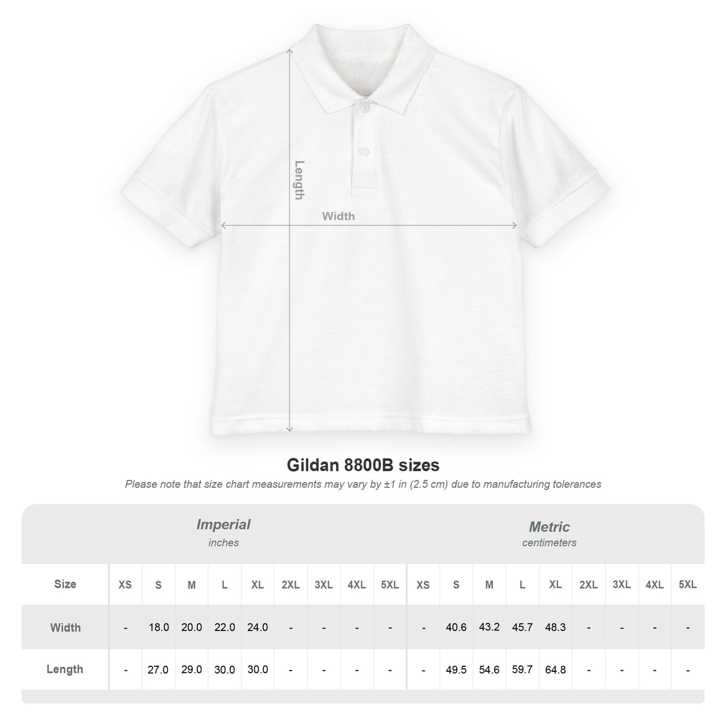Kids White Polo Shirt with B+ Chest Logo — Youth DryBlend Jersey