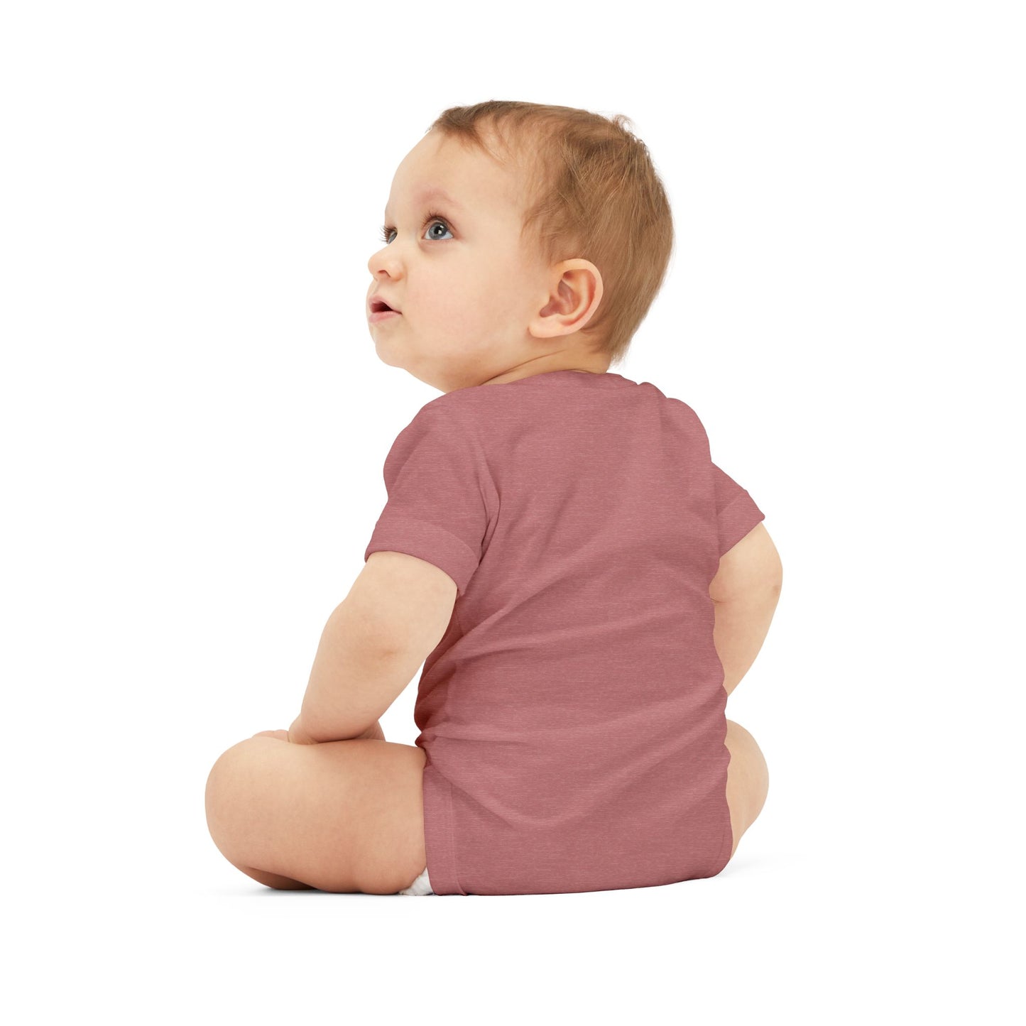 B+ Infant Bodysuit — Minimalist Baby One-Piece with Tiny Chest Graphic