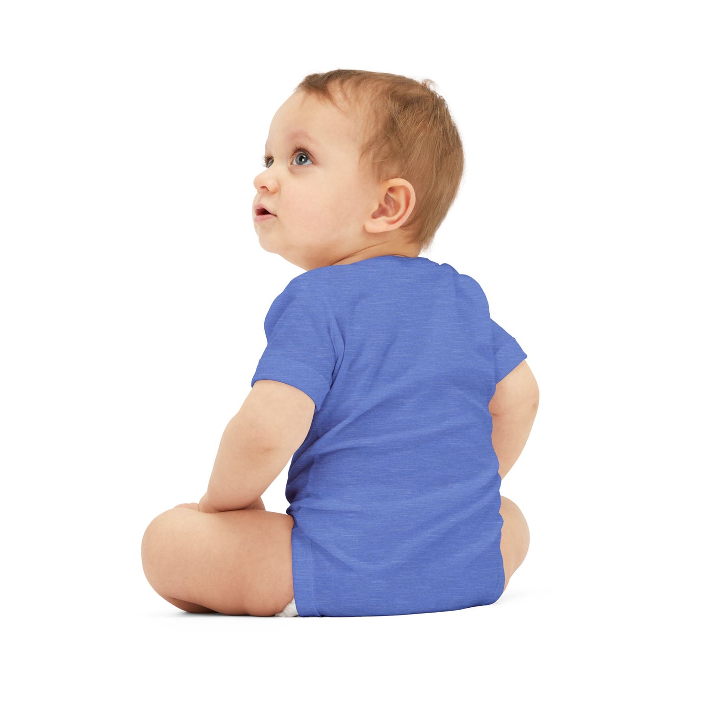 B+ Infant Bodysuit — Minimalist Baby One-Piece with Tiny Chest Graphic