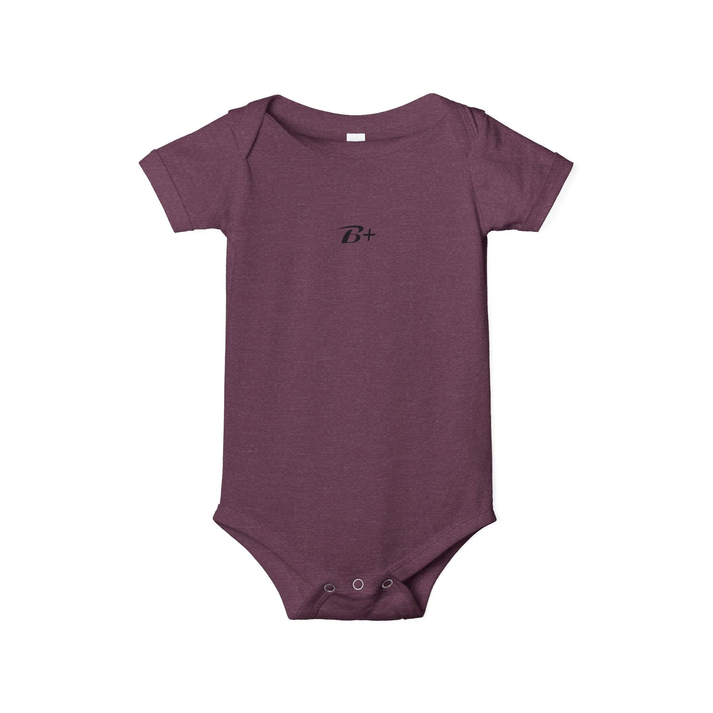 B+ Infant Bodysuit — Minimalist Baby One-Piece with Tiny Chest Graphic