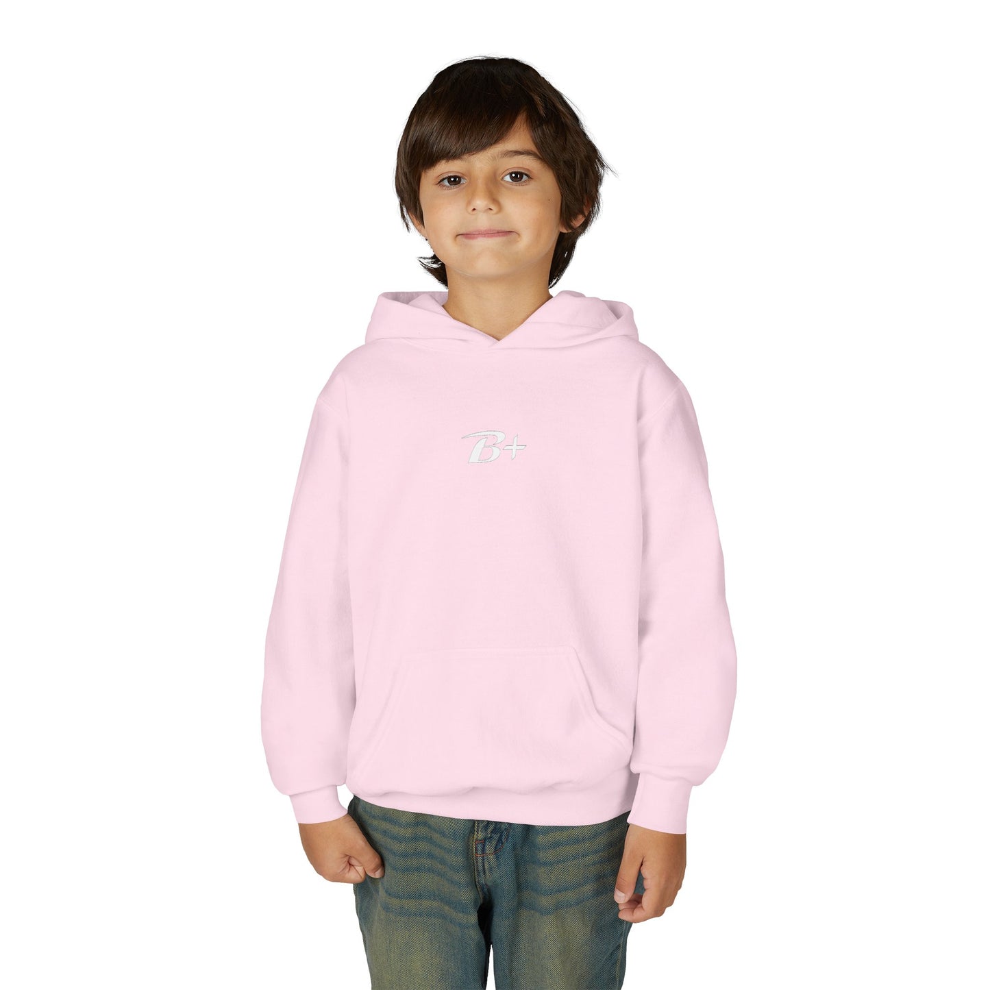 Youth Hoodie — 'B+' Minimal Grade Pride Sweatshirt