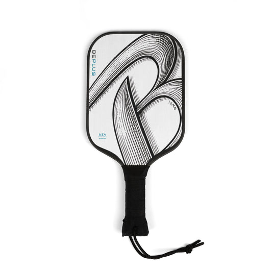 Pickleball Paddle Set — Abstract Black & White Design with 2 Practice Balls