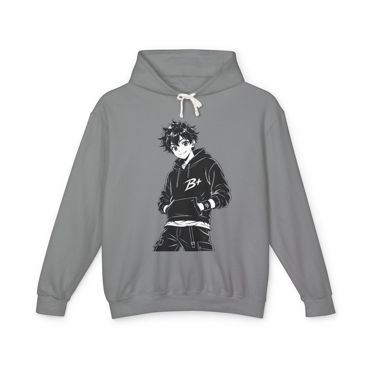 Anime Streetwear Hoodie – B+ Boy Graphic Pullover