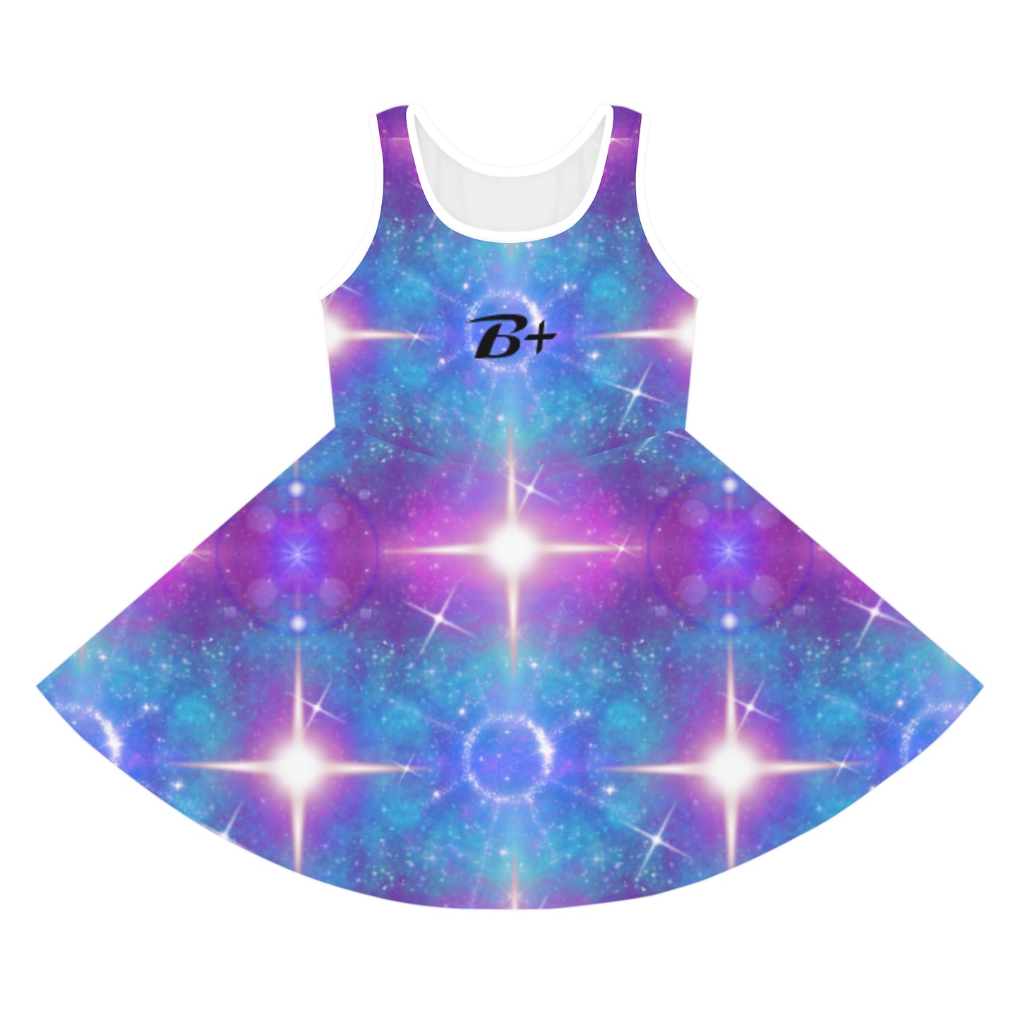 Girls' Galaxy Sparkle Sundress — Cosmic Purple Blue Star Print