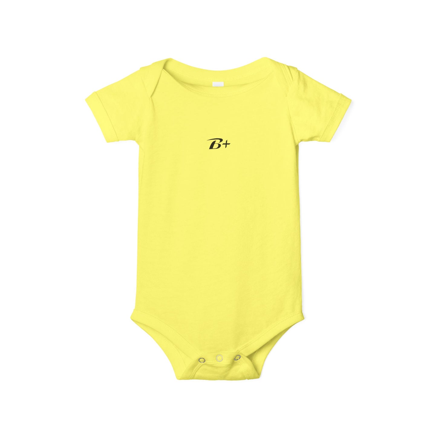 B+ Infant Bodysuit — Minimalist Baby One-Piece with Tiny Chest Graphic