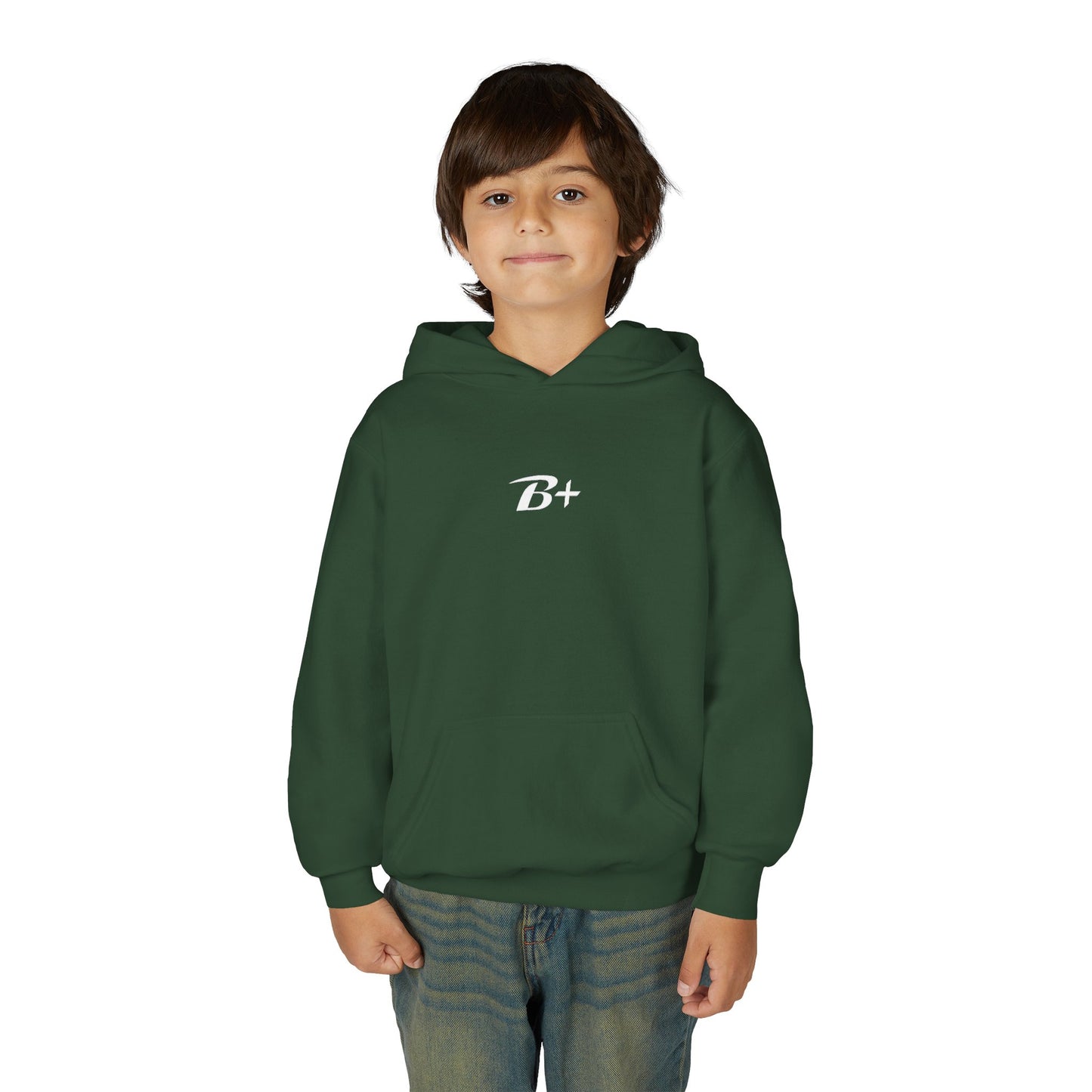 Youth Hoodie — 'B+' Minimal Grade Pride Sweatshirt