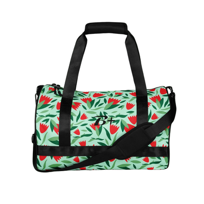 Green Floral Gym Bag
